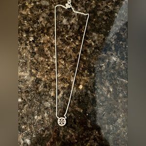 Silver tory burch necklace